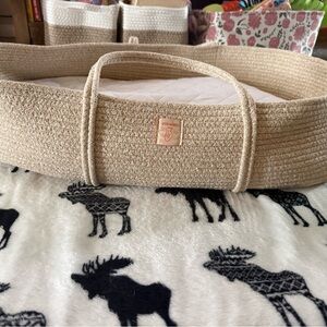 Natural Tan Baby Basket - Moses Basket